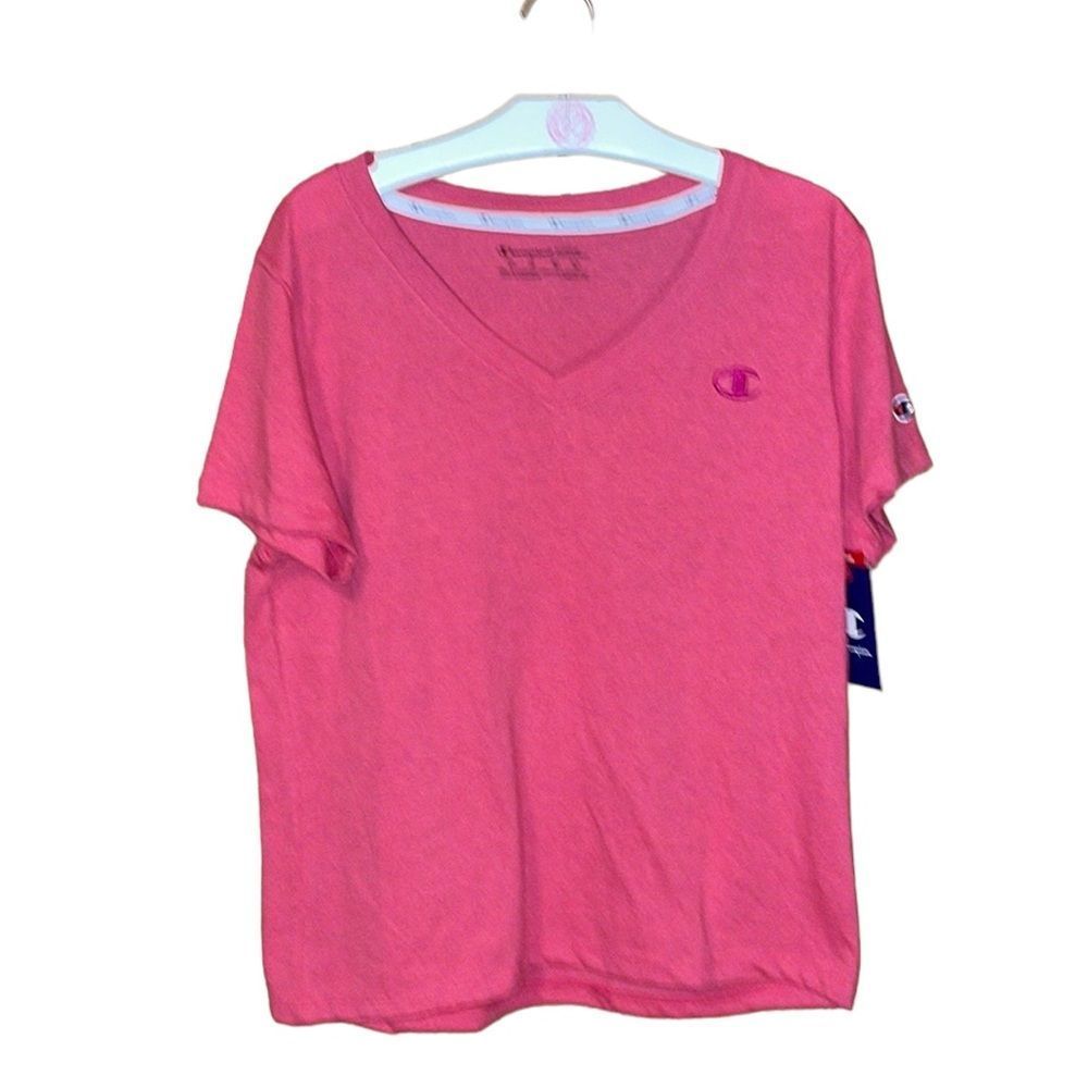 •CHAMPION•NWT SHORT SLEEVE PINK LOGO TEE. SIZE SMALL